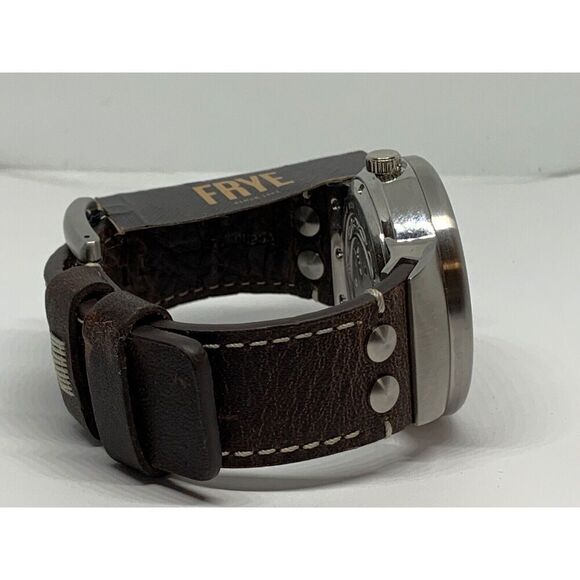 FRYE FR00004-02 Men\'s Brown Leather Analog Cream Dial Quartz Wrist Watch LW13 main image 10